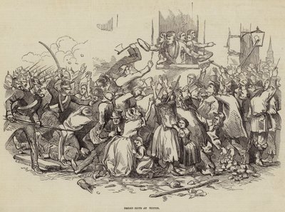 Brødopptøyer ved Stettin, Tyskland 24. april 1847 (gravering) av German School