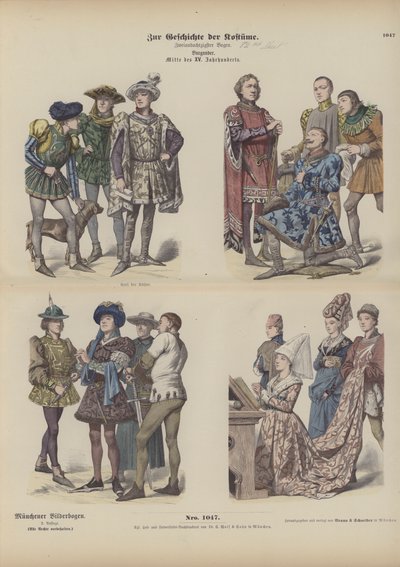 Burgundsk kjole, 1400-tallet av German School