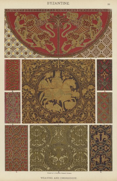 Bysantinsk, veving og broderi (farge litho) av German School