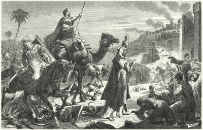 Kalif Umar kommer inn i Jerusalem, 637 (gravering) av German School