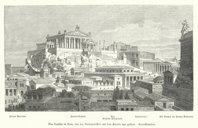 Capitoline Hill, det gamle Roma (gravering) av German School