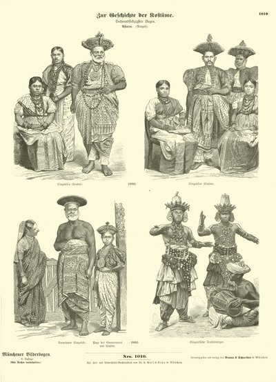 Ceylonesiske kostymer, 1880 av German School