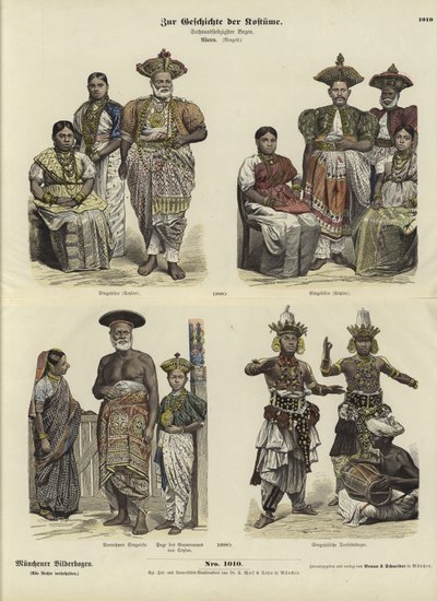 Ceylonesiske kostymer, 1880 av German School