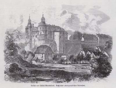 Chateau de Montbeliard, Frankrike (gravering) av German School