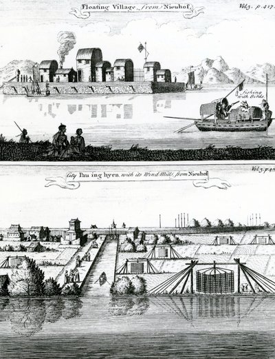 Kinesisk flytende landsby, 1600-tallet av German School