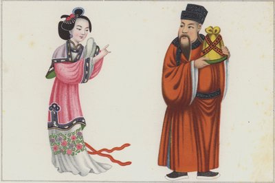 Kinesiske malerier (farge litho) av German School
