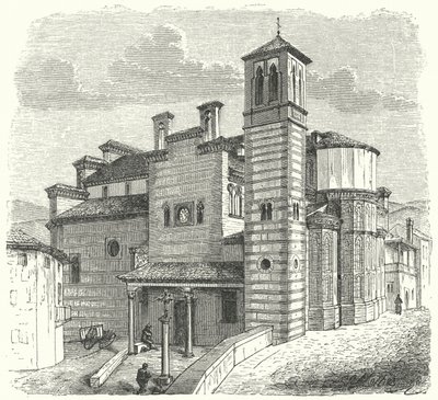Santiago del Arrabal-kirken, Toledo, Spania (gravering) av German School