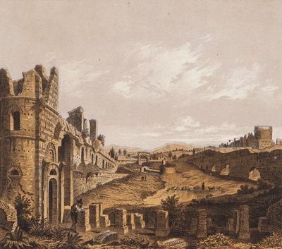 Circus of Maxentius, Roma (fargelitografi) av German School