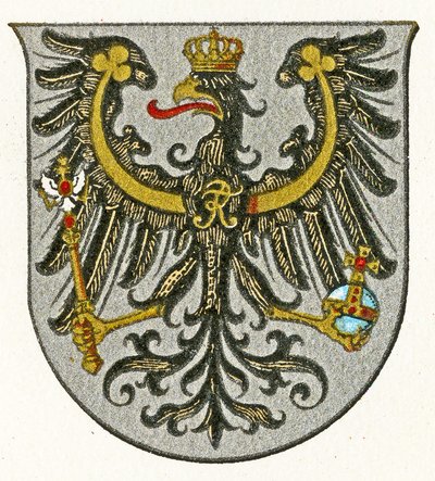 Våpenskjold fra kongeriket Preussen og senere provinsen Øst-Preussen, ca. 1898 av German School