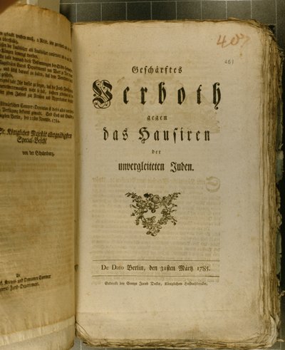 Prosedyrekodeks fra 1776 (utskrift) av German School