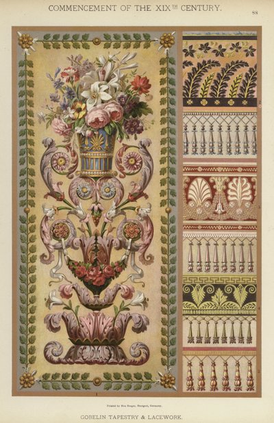 Begynnelsen av det 19. århundre, Gobelin-teppe og blonder (farge litho) av German School