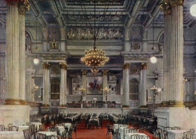 Konsertsal, Berlin zoologiske hage, Tyskland (farge litho) av German School