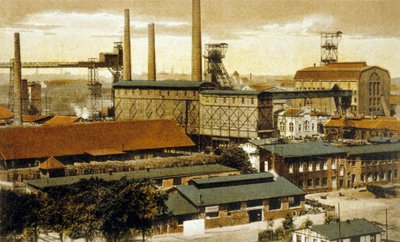 Concordia kullgruve, Oberhausen, Tyskland (fargegravering) av German School