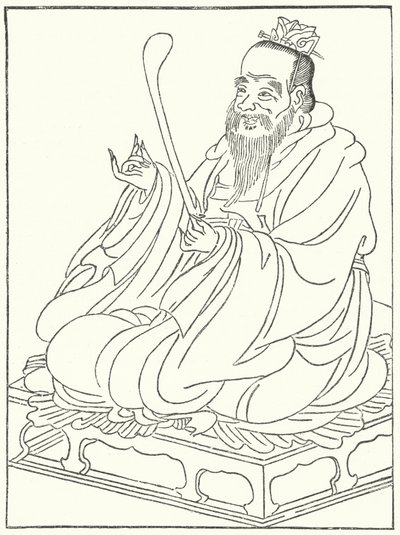 Confucius , gammel kinesisk filosof (551-479 f.Kr.) (gravering) av German School