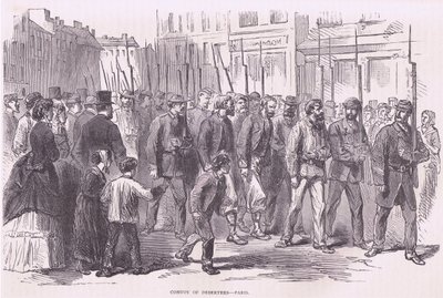 Konvoi av desertører-Paris, Cassells historie om krigen mellom Frankrike og Tyskland utgitt av Cassell and Company Limited, ca. 1890 (litho) av German School