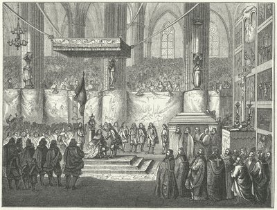 Kroningen av Karl X Gustav av Sverige i Uppsala katedral av German School