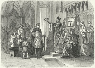 Kroningen av Henry den unge konge av Roger, erkebiskop av York av German School