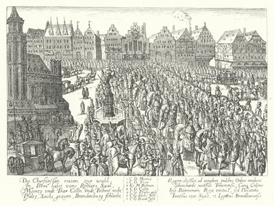 Kroningsprosesjon av den hellige romerske keiser Ferdinand II, Frankfurt av German School