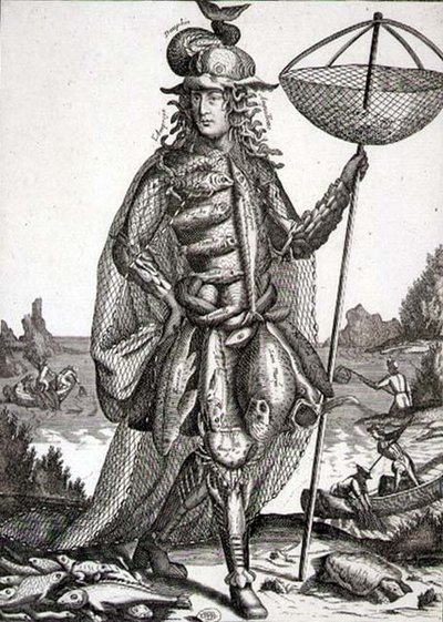 Kostyme for en fisker, pub. av Gerard Valck (1651-2-1726) ca. 1690 (gravering) av German School