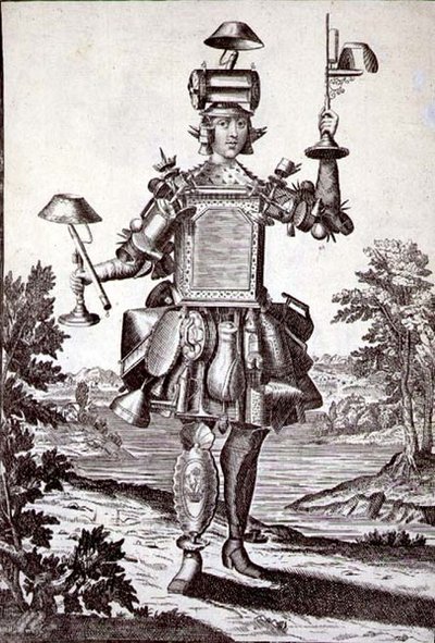Kostyme til en blikksmed, pub. av Gerard Valck (1651/2-1726) ca. 1690 (gravering) av German School