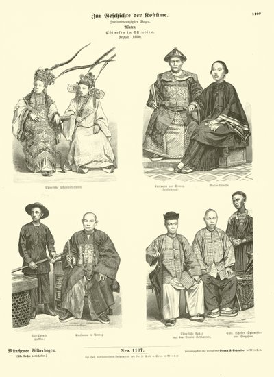 Kostyme til kinesere i Øst-India, 1880 av German School