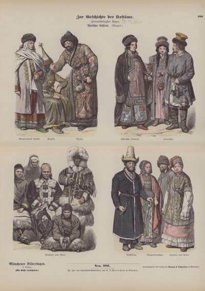 Kostymer fra det russiske fjerne østen, 1800-tallet av German School