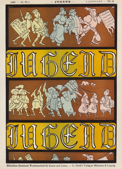Omslagsillustrasjon for magasinet Jugend, 1896 av German School