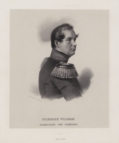 Kronprins Frederick William av Preussen (litho) av German School