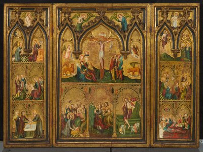 Crucifixion triptych (tidligere kjent som Estouteville Triptych), ca. 1374 (tempera på panel) av German School
