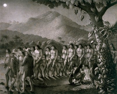Dance of the Puri Tribe, illustrasjon fra Atlas of a Journey in Brasil av German School