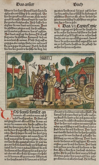 David og paktens ark, slutten av 1400-tallet (håndfarget tresnitt) av German School