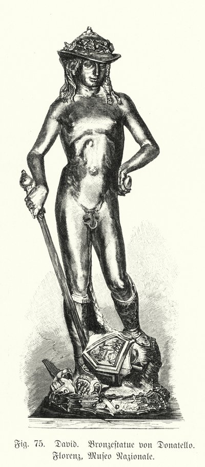 David, bronsestatue av Donatello (gravering) av German School
