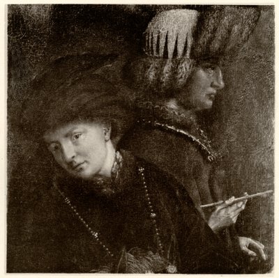 Die Brüder Van Eyck, Hubert van Eyck (1366 - 1426), Jan van Eyck (1386 - 1440), 1884-90 (fototype) av German School