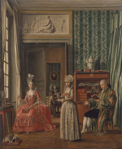 Hjemmescene, ca. 1775-80 av German School