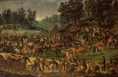 hertugen av Württemberg, hans kone Dorothea von Baden og hoffmenn som feirer etter jakten av German School