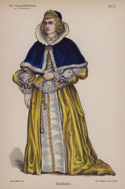 Elisabeth, fra Der Generalfeldoberst av Ernst von Wildenbruch (farge litho) av German School
