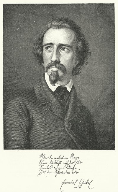 Emanuel Geibel , tysk poet og dramatiker (gravering) av German School