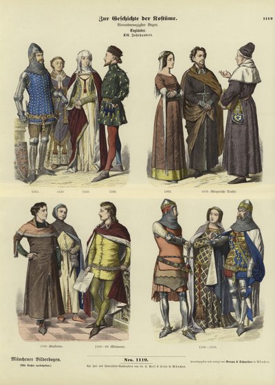 Engelske kostymer, 1300-tallet av German School
