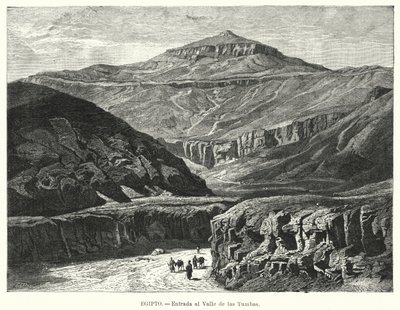 Inngang til Kongenes dal, Egypt (litho) av German School