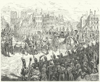Kong Ludvig XVIIIs inntreden i Paris, 1814 av German School