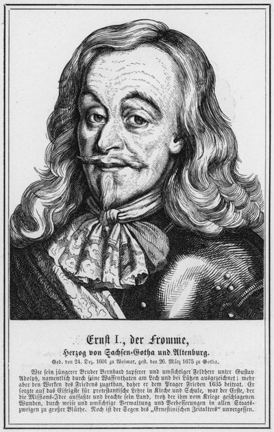 Ernst I, den fromme, hertugen av Saxe-Gotha og Altenburg (gravering) av German School