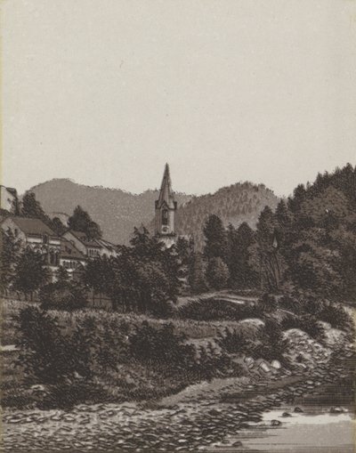 Evangelisk kirke (litho) av German School
