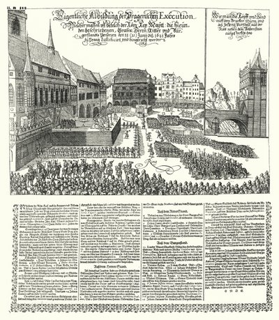 Henrettelse av opprørere mot den hellige romerske keiser Ferdinand II i Praha av German School