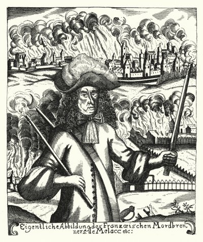 Ezechiel du Mas, Comte de Melac , fransk soldat (gravering) av German School