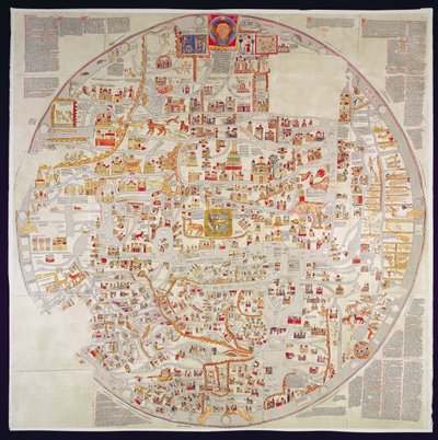 Faksimilekopi av «Ebstorf Mappamundi», laget for klosteret i Ebstorf, nær Luneberg, ca. 1339 (trykk) av German School