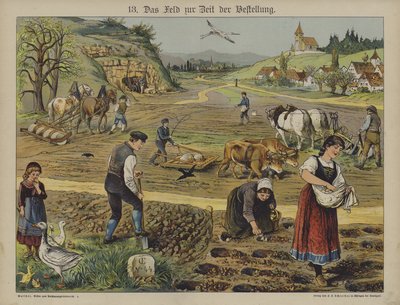 Farming (farge litho) av German School