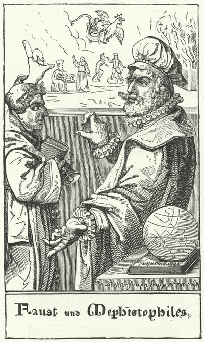 Faust og Mephistopheles (gravering) av German School
