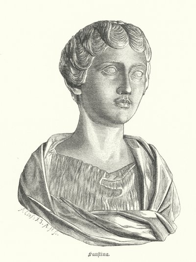 Faustina den yngre, kone til den romerske keiseren Marcus Aurelius (gravering) av German School