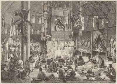 Fest i en pagode (gravering) av German School