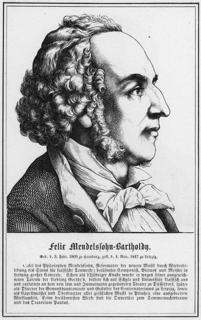 Felix Mendelssohn-Bartholdy (gravering) av German School